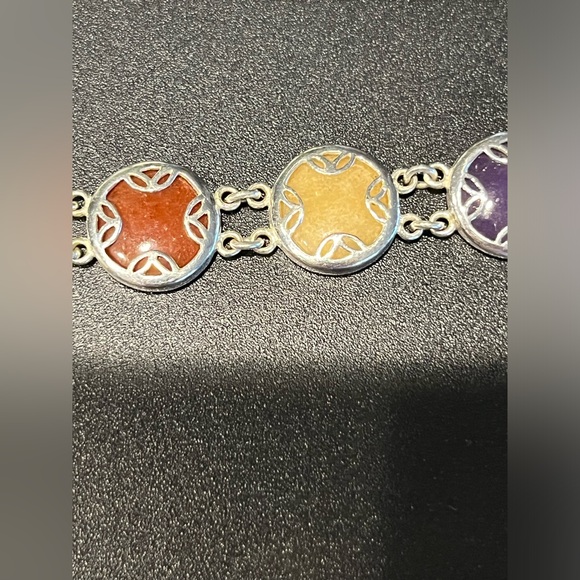 925 Sterling Silver Jadeite Bracelet - Picture 7 of 10